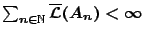 $\sum_{n\in\mathbb{N}}\overline{\mathcal{L}}(A_n)<\infty$