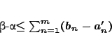 \begin{displaymath}
b-a\leq\sum_{n=1}^{m}(b_n-a'_n)
\end{displaymath}