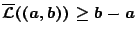 $\overline{\mathcal{L}}((a,b))\geq b-a$