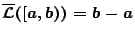 $\overline{\mathcal{L}}([a,b))=b-a$