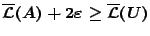 $\overline{\mathcal{L}}(A)
+2 \varepsilon \geq \overline{\mathcal{L}}(U)$