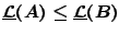$\underline{\mathcal{L}}(A)\leq\underline{\mathcal{L}}(B)$