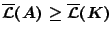 $\overline{\mathcal{L}}(A)\geq\overline{\mathcal{L}}(K)$