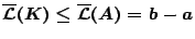 $\overline{\mathcal{L}}(K)\leq\overline{\mathcal{L}}(A)=b-a$