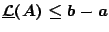 $\underline{\mathcal{L}}(A)\leq b-a$