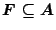 $F\subseteq A$