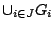$\cup_{i\in J}G_i$