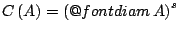 $C\left( A\right)=\left(
\mathop{\operator@font diam}A\right)^s$