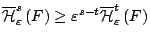 $\overline{\mathcal{H}}^{s}_{\varepsilon}\left(F\right)
\geq\varepsilon^{s-t}\overline{\mathcal{H}}^{t}_{\varepsilon}\left(F\right)$