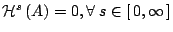 $\mathcal{H}^s\left(A\right)=0, \forall\;
s\in[\,0,\infty\,]$