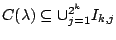 $C(\lambda)\subseteq \cup_{j=1}^{2^k} I_{k,j}$