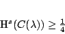 \begin{displaymath}
\mathcal{H}^s(C(\lambda))\geq \frac{1}{4}
\end{displaymath}