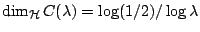 $\dim_{\mathcal{H}}C(\lambda)=\log (1/2)/\log \lambda$