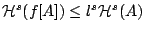 $\mathcal{H}^s(f[A])\leq l^s \mathcal{H}^s (A)$