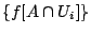 $\{f[A\cap U_i]\}$