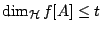$\dim_{\mathcal{H}}f[A]\leq t$