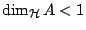 $\dim_{\mathcal{H}}A <1$