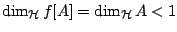 $\dim_{\mathcal{H}}f[A]= \dim_{\mathcal{H}}A<1$