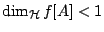 $\dim_{\mathcal{H}}f[A]<1$