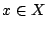 $x\in X$