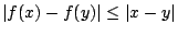 $\vert f(x)-f(y)\vert\leq \vert x-y\vert$