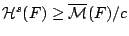 $\mathcal{H}^s(F)\geq \overline{\mathcal{M}}(F)/c$