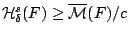 $\mathcal{H}_{\delta}^s(F)\geq \overline{\mathcal{M}}(F)/c$