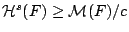 $\mathcal{H}^s(F)\geq \mathcal{M}(F)/c$