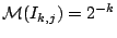 $\mathcal{M}(I_{k,j})=2^{-k}$