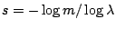 $s=-\log m /\log \lambda$