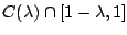$C(\lambda )\cap [1-\lambda,1]$