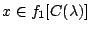 $x\in f_1[C(\lambda )]$