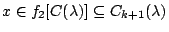 $x \in f_2[C(\lambda )]\subseteq C_{�+1}(\lambda )$