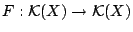 $F: \mathcal{K}(X)\rightarrow
\mathcal{K}(X)$