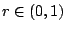 $r\in(0,1)$