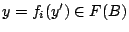 $y=f_i(y')\in F(B)$