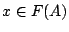 $x\in F(A)$