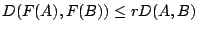 $D(F(A),F(B))\leq r D(A,B)$