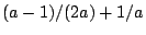 $(a-1)/(2a)+1/a$