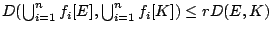$D(\bigcup_{i=1}^{n}f_i[E],\bigcup_{i=1}^{n}f_i[K])\leq r D(E,K)$