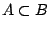 $A\subset B$
