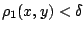 $\rho_1(x,y)<\delta $