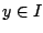 $y\in I$