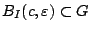 $B_I(c,\varepsilon)\subset G$
