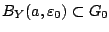 $B_Y (a,\varepsilon_0)\subset G_0$
