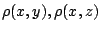$\rho(x,y),\rho(x,z)$