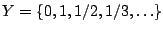 $Y=\{0,1,1 / 2,1 /3,\ldots\}$