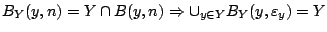 $B_Y(y,n)=Y\cap B(y,n) \Rightarrow \cup_{y\in Y}B_Y(y,\varepsilon_y)=Y$