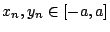 $x_n,y_n \in [-a,a]$