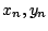 $x_n, y_n$